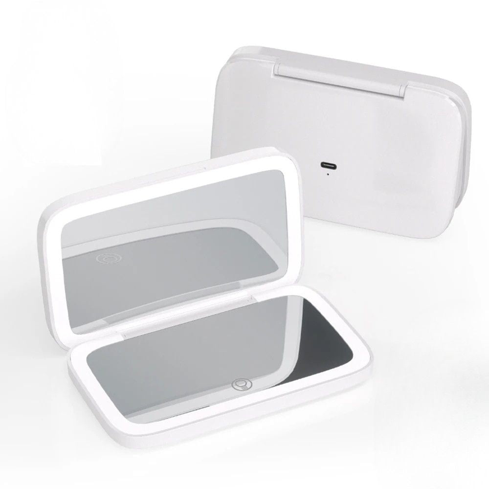  Miroir de poche grossissant lumineux Delta professionnel blanc
