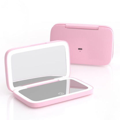  Miroir de poche grossissant lumineux Delta professionnel rose