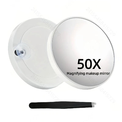 Miroir grossissant 50X Alpha professionnel Compact blanc avec pince