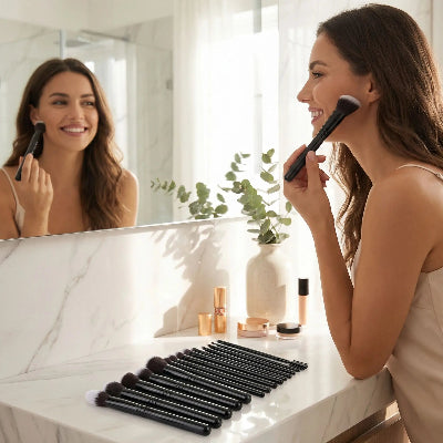 apprécier beauté maquillage avec kit pinceau maquillage professionnel alpha
