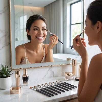 apprecier beauté maquillage avec pinceaux maquillage pour les yeux alpha