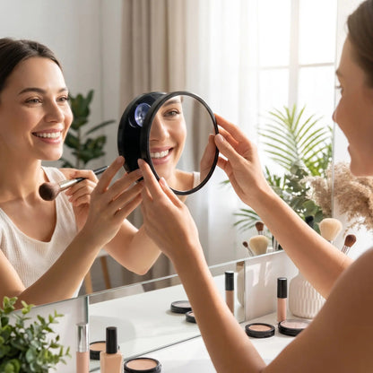 coller miroir grossissant Delta professionnel Compact sur grand miroir