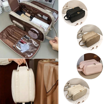 double fermeture éclair  trousse à maquillage beta professionnel