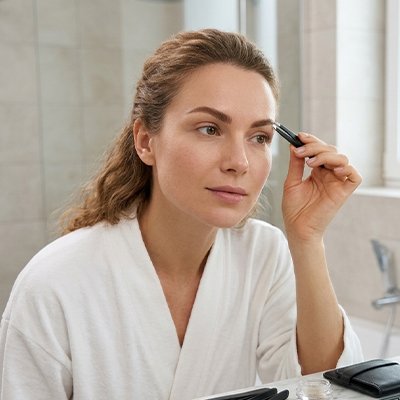 femme apprécie beauté épilation avec Pince à épiler beta professionnelle 