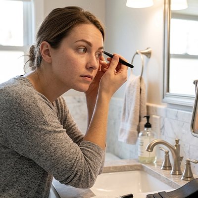 femme épile sourcils avec Pince à épiler beta professionnelle 