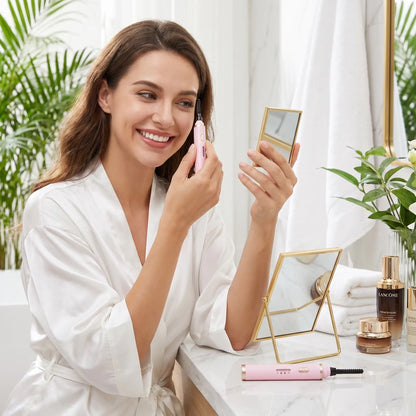 femme rehausse cils avec recourbe cils electrique chauffe rapide