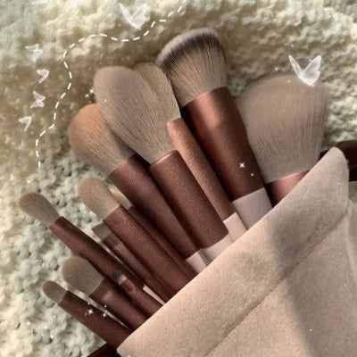 kit de pinceaux de maquillage alpha couleur brun