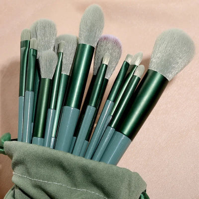 kit de pinceaux de maquillage alpha couleur vert