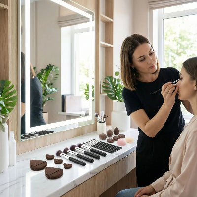 maquiller contour yeux avec  kit pinceau maquillage professionnel beta 