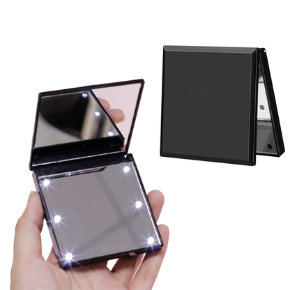 miroir de poche lumineux Beta professionnel 6 LED pliable noir