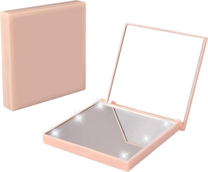 miroir de poche lumineux Beta professionnel 6 LED pliable rose