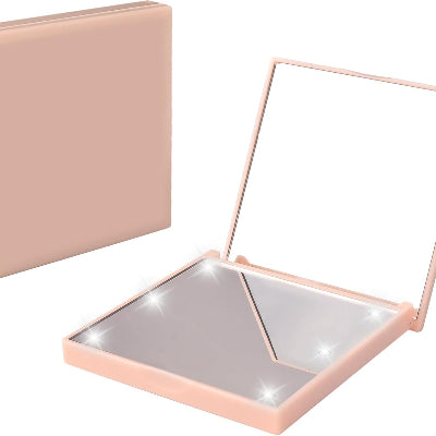 miroir de poche lumineux Beta professionnel 6LED rose