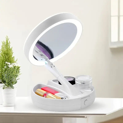 miroir grossissant et lumineux gamma professionnel avec rangement