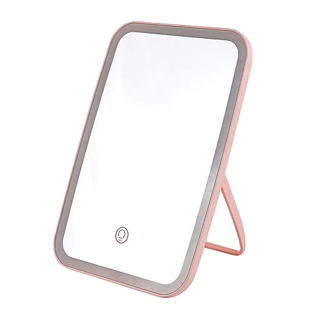 miroir maquillage lumineux alpha pliable 3 intensites rose
