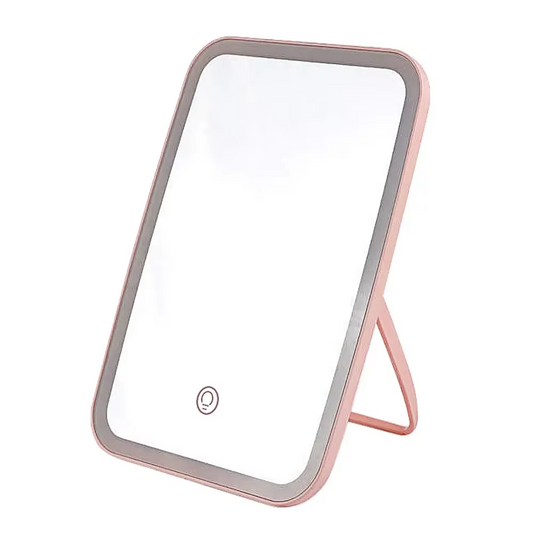 miroir maquillage lumineux alpha pliable 3 intensites rose