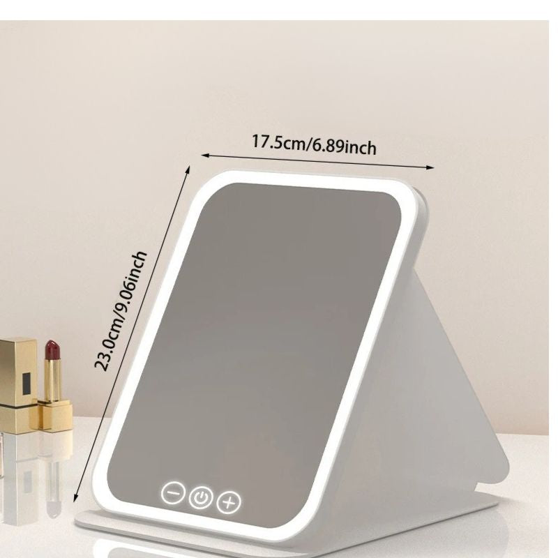 miroir maquillage lumineux delta professionnel pliable blanc