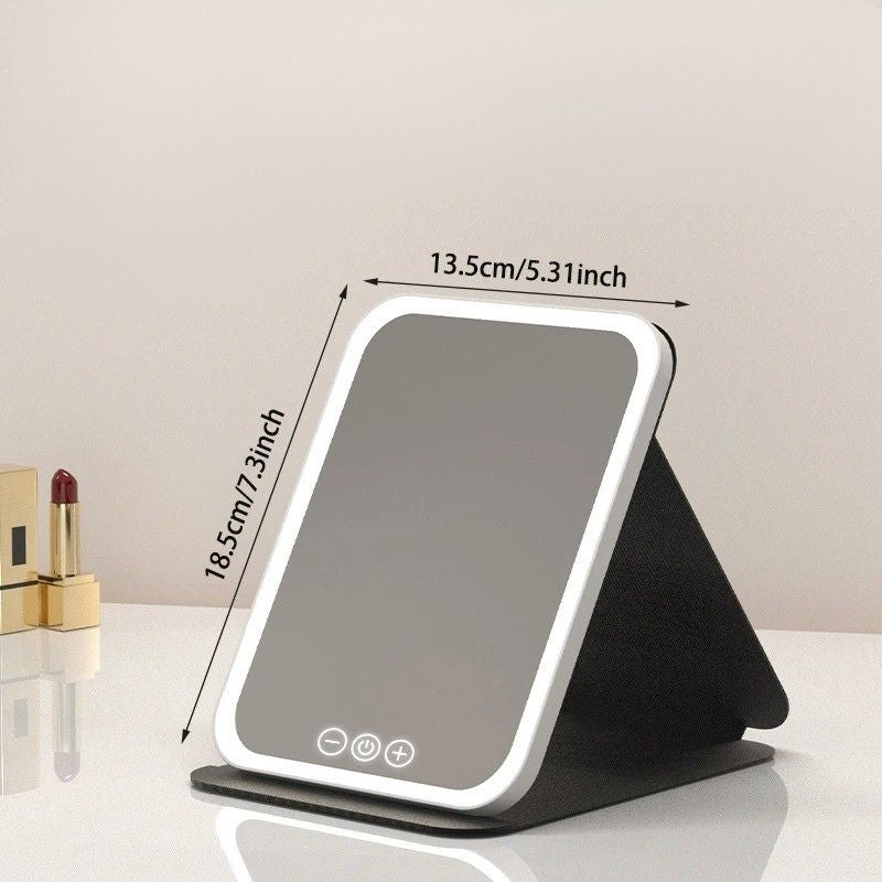 miroir maquillage lumineux delta professionnel pliable noir