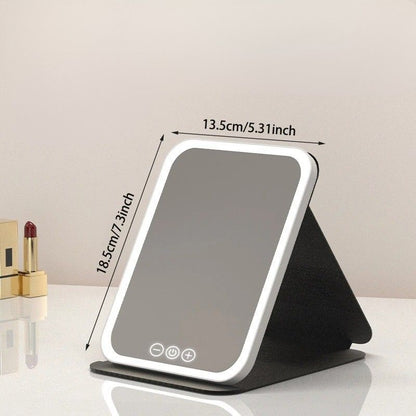 miroir maquillage lumineux delta professionnel pliable noir