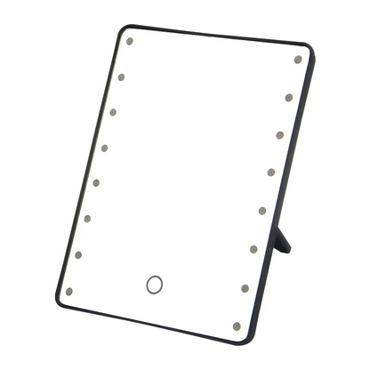 miroir maquillage lumineux gamma portable 16 LED noir