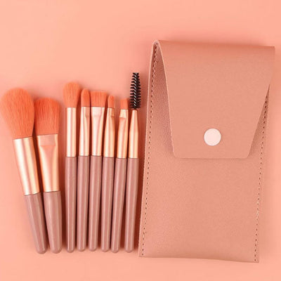 pinceaux maquillage epsilon professionnel avec étui de protection orange