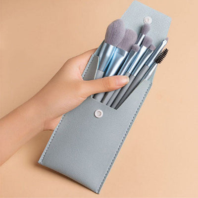 pinceaux maquillage epsilon professionnel dans étui protection bleu