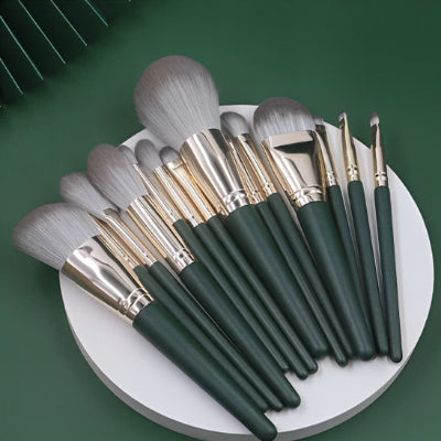 pinceaux maquillage lambda professionnel vert or