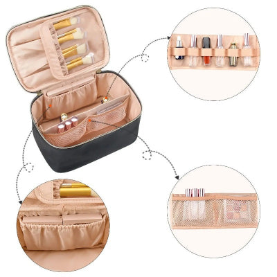 trousse a maquillage delta professionnel avec plusieurs compartiments